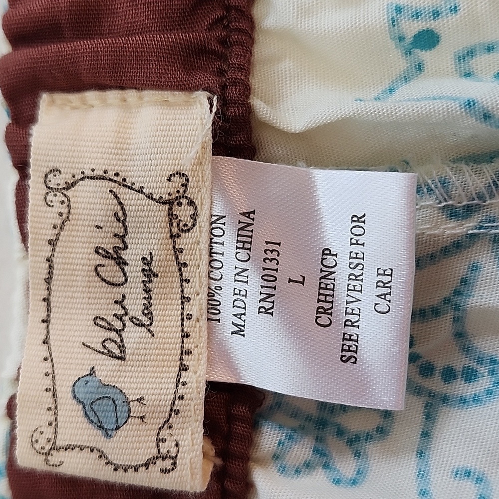 NWT Blu Chic Lounge Short Pant. Turquoise Floral Print. Size L - Picture 4 of 6